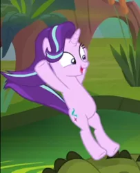 Size: 336x414 | Tagged: safe, derpibooru import, screencap, starlight glimmer, pony, unicorn, road to friendship, bipedal, chubby, cropped, cute, female, glimmerbetes, happy, hooves in air, mare, open mouth, solo