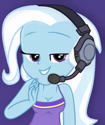 Size: 837x990 | Tagged: safe, artist:grapefruitface1, artist:yaya54320, derpibooru import, trixie, equestria girls, base used, breasts, cleavage, headphones