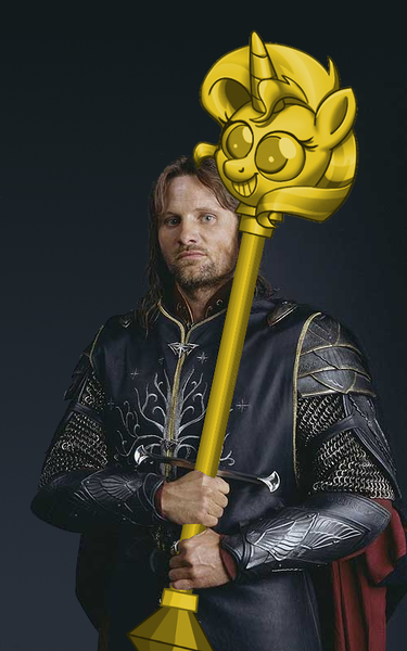 Size: 500x800 | Tagged: anduril, aragorn, armor, derpibooru import, edit, human, irl, irl human, looking at you, lord of the rings, photo, safe, scepter, solo, sunset shimmer, sword, twilight scepter, wat, weapon