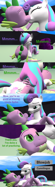 Size: 1920x6480 | Tagged: 3d, artist:papadragon69, changedling, changeling, changeling hive, comic, comic:spike's cyosa, cyoa, derpibooru import, disguise, disguised changeling, dragon, female, flurryspike, kissing, male, ocellus, older, older flurry heart, older spike, princess flurry heart, questionable, shipping, source filmmaker, spike, spikellus, straight, teenager, teenage spike, winged spike