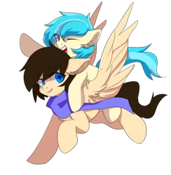 Size: 1200x1230 | Tagged: safe, artist:zero00, derpibooru import, oc, oc:mhhao, oc:seablue storm, unofficial characters only, earth pony, pegasus, pony, 2020 community collab, derpibooru community collaboration, female, flying, simple background, transparent background