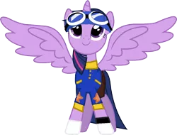 Size: 1025x780 | Tagged: safe, derpibooru import, editor:crisx284, twilight sparkle, twilight sparkle (alicorn), alicorn, pony, digimon, digimon adventure, female, goggles, looking up, mare, simple background, solo, spread wings, tai kamiya, transparent background, wings