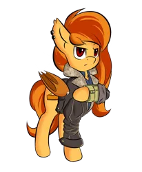 Size: 1200x1453 | Tagged: safe, artist:qbellas, derpibooru import, oc, oc:pumpkin spice, unofficial characters only, bat pony, pony, 2020 community collab, derpibooru community collaboration, fallout equestria, bat pony oc, bat wings, clothes, female, jacket, simple background, solo, transparent background, wings