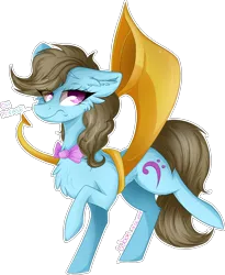 Size: 1188x1446 | Tagged: safe, artist:woonborg, derpibooru import, beauty brass, earth pony, bowtie, cheek fluff, chest fluff, colored pupils, ear fluff, eyebrows visible through hair, eye clipping through hair, female, leg fluff, mare, musical instrument, simple background, solo, transparent background
