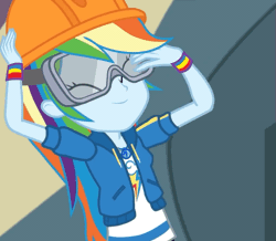 Size: 759x663 | Tagged: safe, derpibooru import, screencap, rainbow dash, equestria girls, animated, choose rainbow dash, choose your own ending (season 1), constructive criticism: rainbow dash, cropped, cute, dashabetes, geode of super speed, gif, magical geodes, smiling, solo