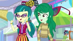 Size: 1920x1080 | Tagged: safe, artist:ktd1993, artist:luckreza8, derpibooru import, edit, edited screencap, screencap, juniper montage, wallflower blush, equestria girls, mirror magic, spoiler:eqg specials, clothes, female, juniblush, lesbian, shipping, sweater