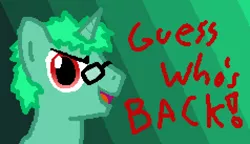 Size: 1428x822 | Tagged: safe, artist:creepa-bot inc., derpibooru import, oc, oc:bytes, pony, unicorn, pixel art, solo