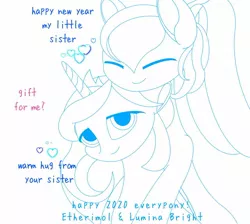 Size: 1280x1147 | Tagged: safe, artist:flusilazole, derpibooru import, oc, alicorn, pony, 2020, happy new year, holiday, monochrome, new year