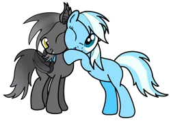 Size: 1266x911 | Tagged: safe, artist:darktailsko, derpibooru import, oc, oc:silver shadow, oc:speedy moon, unofficial characters only, bat pony, earth pony, pony, vampire, 2020 community collab, derpibooru community collaboration, best friends, male, missing accessory, simple background, transparent background