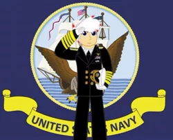 Size: 540x437 | Tagged: american flag, artist:imperial_crest, bird, derpibooru import, eagle, human, humanized, military, military uniform, navy, oc, oc:imperial crest, safe, salute, ship, solo, unofficial characters only