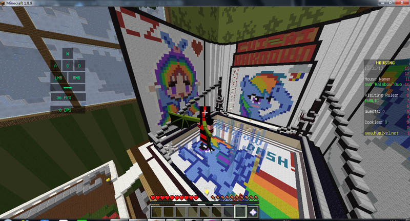 Size: 1366x736 | Tagged: artist:cz, derpibooru import, minecraft, pixel art, rainbow dash, safe