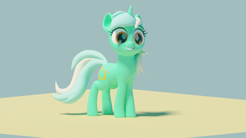 Size: 1152x648 | Tagged: safe, artist:acrylic, derpibooru import, lyra heartstrings, pony, unicorn, 3d, blender, blender cycles, solo