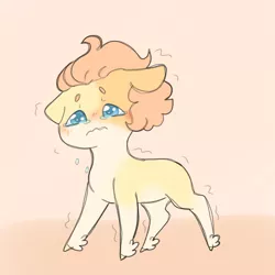 Size: 768x768 | Tagged: artist:swifty, crying, derpibooru import, oc, oc:leo, polar pony, reversalmushroom, sad, safe, shaved, teary eyes