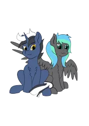 Size: 2315x3274 | Tagged: safe, artist:dustypones, derpibooru import, oc, oc:chrome shield, oc:starfire, unofficial characters only, pegasus, pony, 2020 community collab, derpibooru community collaboration, duo, female, looking at you, male, simple background, transparent background, vector