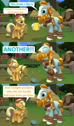 Size: 1920x3240 | Tagged: 3d, another, applejack, artist:red4567, cup, derpibooru import, rockhoof, safe, smashing, source filmmaker, thor