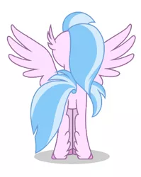 Size: 385x483 | Tagged: artist:twilight-twinkle, butt, classical hippogriff, derpibooru import, female, hippogriff, plot, rear view, safe, silverstream, simple background, solo, streambutt, white background