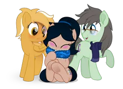 Size: 3751x2731 | Tagged: safe, artist:jhayarr23, artist:potato22, artist:yudhaikeledai, derpibooru import, oc, oc:crescend cinnamon, oc:mareota, oc:paradox, unofficial characters only, earth pony, pony, 2020 community collab, derpibooru community collaboration, cute, male, movie accurate, show accurate, simple background, transparent background