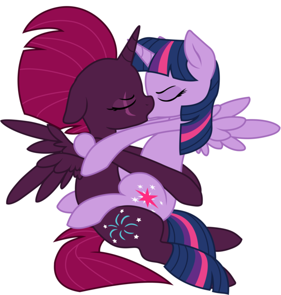 Size: 6613x6950 | Tagged: safe, alternate version, artist:ejlightning007arts, artist:lullabyprince, derpibooru import, tempest shadow, twilight sparkle, twilight sparkle (alicorn), alicorn, pony, alicornified, base used, cutie mark, eye scar, eyes closed, female, fireworks, kissing, lesbian, race swap, scar, shipping, simple background, sitting, tempest gets her horn back, tempesticorn, tempestlight, transparent background, vector, wings