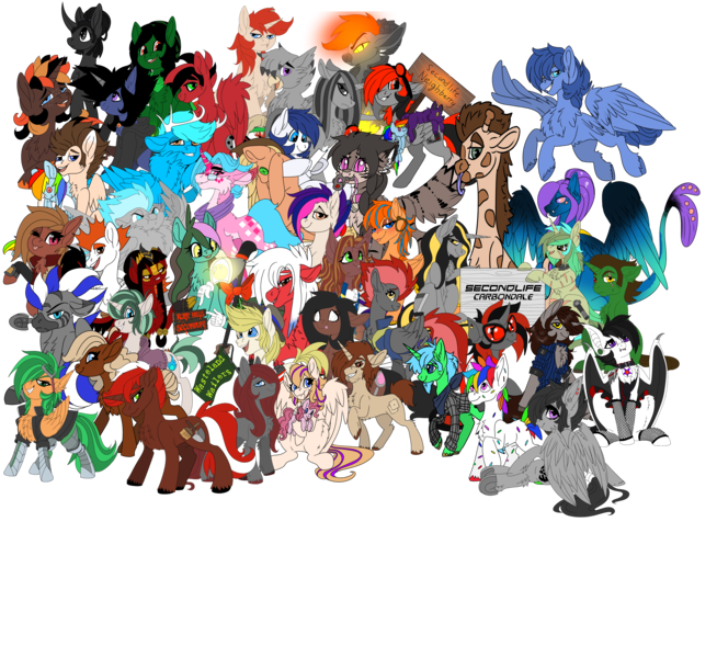 Size: 6000x5501 | Tagged: absurd resolution, applejack, artist:brainiac, chest fluff, derpibooru community collaboration, derpibooru import, fallout equestria, group photo, oc, oc:atom smasher, oc:axel, oc:blue light, oc:brush stroke, oc:cerise, oc:cinder blaze, oc:clever porcupine, oc:cold front, oc:constance everheart, oc:cradle, oc:dusk flare, oc:ebony inks, oc:film reel, oc:film strip, oc:flash toy, oc:fluoride sting, oc:gear box, oc:haymaker, oc:inner sight, oc:ivy, oc:knick knack, oc:kokuma, oc:lamp, oc:lily hop, oc:mecha-den, oc:molasses candy, oc:nighteyes, oc:piper, oc:risky, oc:rocco, oc:rocky twist, oc:saltine crackers, oc:savi, oc:serendypity, oc:servus liber, oc:skittle, oc:skye, oc:somber, oc:taco fries, oc:uncharted pages, oc:valiant effort, oc:willow, oc:word smith, plushie, rainbow dash, safe, serper, simple background, transparent background, unofficial characters only