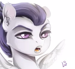 Size: 1727x1603 | Tagged: safe, artist:lavendersweet69, derpibooru import, rumble, pegasus, pony, bust, cheek fluff, colt, ear fluff, male, open mouth, portrait, simple background, solo, spread wings, white background, wings