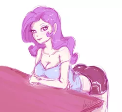 Size: 1392x1276 | Tagged: suggestive, artist:buttersprinkle, derpibooru import, rarity, human, equestria girls, abstract background, arm under breasts, ass, backbend, beautiful, blushing, boobs and butt pose, booty shorts, breast rest, breasts, busty rarity, butt, cleavage, clothes, crossed arms, eyelashes, eyeshadow, female, humanized, leaning, lips, looking at you, makeup, midriff, off shoulder, rearity, short shirt, shorts, solo, solo female, stupid sexy rarity, tanktop