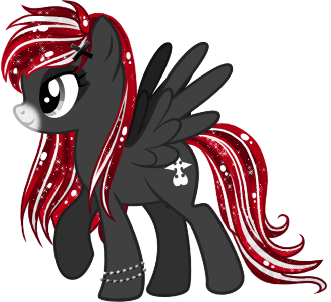 Size: 1964x1796 | Tagged: safe, artist:kingphantasya, derpibooru import, edit, editor:ciaran, oc, oc:midnight runner, unofficial characters only, pegasus, pony, 2020 community collab, derpibooru community collaboration, bracelet, ethereal mane, jewelry, male, raised hoof, red and black oc, sigil, silver eyes, simple background, solo, starry mane, transparent background, two toned mane, two toned tail