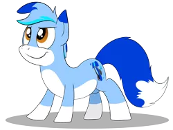 Size: 2360x1780 | Tagged: safe, artist:rupertbluefox, derpibooru import, oc, oc:rupert the blue fox, unofficial characters only, fox, fox pony, hybrid, 2020 community collab, derpibooru community collaboration, blue, furry, furry oc, image, looking up, male, multicolored hair, pale belly, png, pose, simple background, smiling, solo, stallion, tail fluff, transparent background