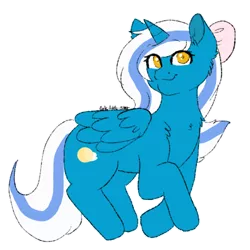 Size: 500x500 | Tagged: adorabelle, alicorn, alicorn oc, artist:cute-little-star, bow, cheek fluff, chest fluff, chibi, cute, derpibooru import, ear fluff, female, hair bow, horn, mare, oc, oc:fleurbelle, safe, simple background, smiling, solo, sweet, transparent background, unofficial characters only, wings, yellow eyes