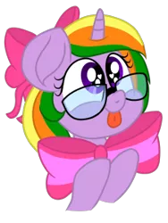 Size: 226x301 | Tagged: safe, artist:swivel starsong, artist:xxxdavid09xxx, derpibooru import, part of a set, oc, oc:crystal magic, unofficial characters only, alicorn, alicorn oc, be the gift, bowtie, female, glasses, heart eyes, horn, mare, simple background, solo, tongue out, transparent background, wingding eyes, wings