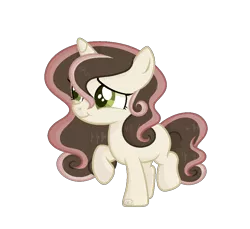 Size: 972x890 | Tagged: safe, artist:budgie--boye, artist:rainbowpawsarts, derpibooru import, oc, oc:sugar cone, pony, unicorn, alternate universe, base used, female, filly, hair over one eye, offspring, one hoof raised, parent:button mash, parent:sweetie belle, parents:sweetiemash, simple background, transparent background