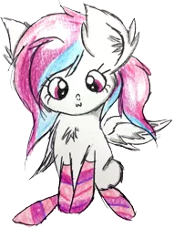 Size: 2227x2918 | Tagged: safe, artist:sumi-mlp25, derpibooru import, edit, editor:ciaran, oc, oc:strawberry breeze, unofficial characters only, pony, clothes, simple background, socks, solo, striped socks, traditional art, transparent background