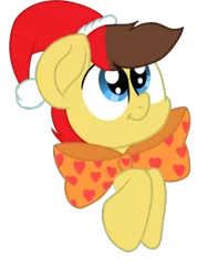 Size: 226x301 | Tagged: artist:swivel starsong, artist:xxxdavid09xxx, be the gift, bowtie, christmas, derpibooru import, hat, holiday, male, oc, oc:aspire bolt, part of a set, pegasus, safe, santa hat, simple background, smiling, solo, stallion, transparent background, unofficial characters only