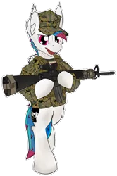 Size: 1265x1903 | Tagged: artist:kamithepony, clothes, derpibooru import, dirty, jacket, m16a4, marines, marpat woodland, mccuu, military, oc, oc:kami, pegasus, plate carrier, safe, simple background, solo, standing, transparent background, us marines, usmc