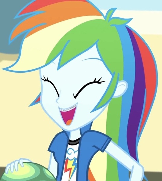 Size: 742x828 | Tagged: safe, derpibooru import, edit, edited screencap, screencap, rainbow dash, eqg summertime shorts, equestria girls, pet project, adorkable, braces, cropped, cute, dashabetes, dork, solo