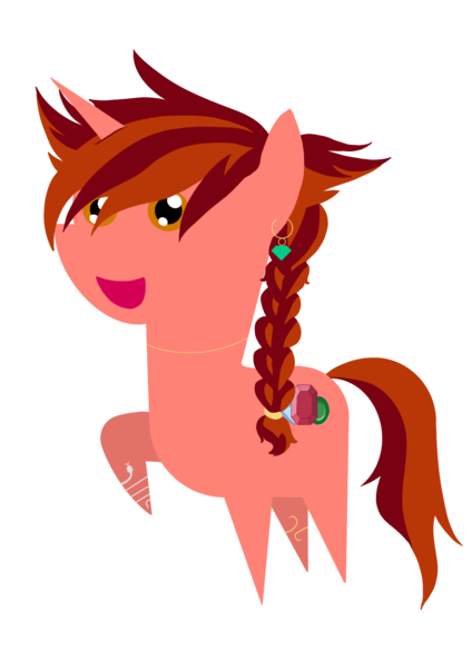 Size: 1200x1698 | Tagged: safe, artist:fimbulvinter, derpibooru import, oc, oc:ruby quartz, unofficial characters only, pony, unicorn, 2020 community collab, derpibooru community collaboration, braid, ear piercing, earring, female, jewelry, piercing, pointy ponies, simple background, solo, transparent background