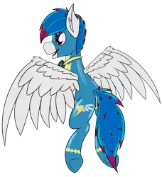 Size: 2038x2230 | Tagged: 2020 community collab, artist:kamithepony, clothes, derpibooru community collaboration, derpibooru import, flying, goggles, oc, oc:kami, pegasus, safe, simple background, solo, transparent background, uniform, unofficial characters only, wonderbolts, wonderbolts uniform