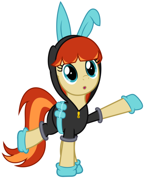 Size: 3000x3750 | Tagged: 2020 community collab, artist:whiteskypony, bunny ears, clothes, costume, dangerous mission outfit, derpibooru community collaboration, derpibooru import, goggles, hoodie, oc, oc:film flick, safe, simple background, solo, transparent background, vector