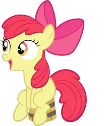 Size: 2234x2685 | Tagged: safe, artist:sunran80, derpibooru import, apple bloom, earth pony, apple bloom's bow, bow, bucket, female, filly, hair bow, leaning forward, simple background, sitting, solo, transparent background, vector