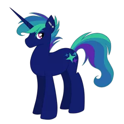 Size: 1280x1280 | Tagged: safe, artist:thr3eguess3s, derpibooru import, oc, oc:flashbang, unofficial characters only, pony, unicorn, cutie mark, ear piercing, horn, long horn, magical lesbian spawn, offspring, parent:rainbow dash, parent:sunset shimmer, parents:sunsetdash, piercing, simple background, solo, transparent background