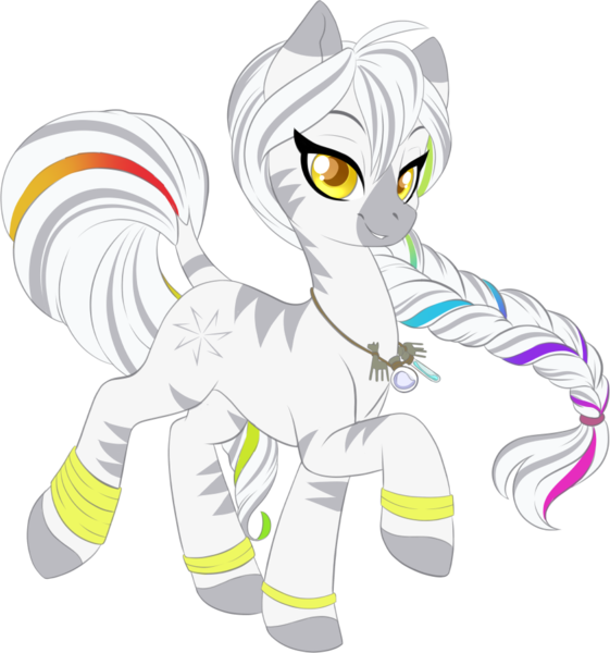 Size: 872x932 | Tagged: 2020 community collab, artist:peridotkitty, braid, derpibooru community collaboration, derpibooru import, female, jewelry, looking at you, mare, necklace, oc, oc:faye, safe, simple background, solo, transparent background, unofficial characters only, zebra, zebra oc