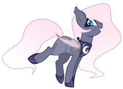 Size: 600x431 | Tagged: safe, artist:ipandacakes, derpibooru import, oc, bat pony, pony, base used, deviantart watermark, female, magical lesbian spawn, mare, obtrusive watermark, offspring, parent:fluttershy, parent:princess luna, parents:lunashy, simple background, solo, transparent background, watermark