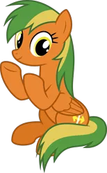 Size: 4000x6514 | Tagged: safe, artist:parclytaxel, derpibooru import, oc, oc:naviga, unofficial characters only, pegasus, pony, 2020 community collab, derpibooru community collaboration, .svg available, absurd resolution, female, looking at you, mare, raised hoof, simple background, sitting, smiling, solo, transparent background, vector