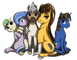 Size: 1990x1550 | Tagged: safe, artist:mercurial64, derpibooru import, oc, oc:aquila, oc:bluprints, oc:enigma, oc:hotkey, oc:librae, unofficial characters only, earth pony, pegasus, pony, quagga, zebra, 2020 community collab, derpibooru community collaboration, female, group, male, simple background, transparent background