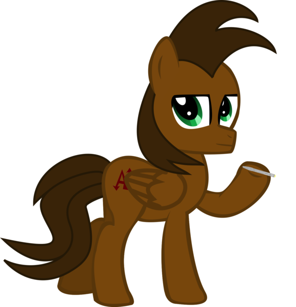 Size: 1414x1470 | Tagged: safe, artist:andyslife, artist:kuren247, derpibooru import, oc, oc:parallel andy, unofficial characters only, pegasus, pony, 2020 community collab, derpibooru community collaboration, doctor who, looking at you, male, raised hoof, simple background, solo, sonic screwdriver, stallion, transparent background, vector
