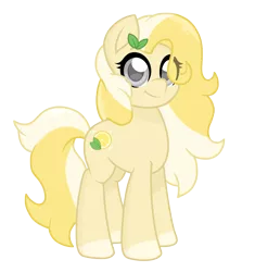 Size: 3036x3235 | Tagged: safe, artist:superanina, derpibooru import, oc, oc:radler, unofficial characters only, earth pony, pony, 2020 community collab, derpibooru community collaboration, female, leaf, looking at you, mare, simple background, smiling, solo, standing, transparent background, vector