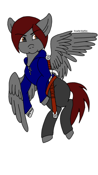 Size: 720x1280 | Tagged: safe, artist:svarletbatfire, derpibooru import, oc, oc:artfulcord, unofficial characters only, pegasus, pony, amputee, commission, male, prosthetic limb, prosthetics, sikan pegasus, solo, stallion, watermark, ych result