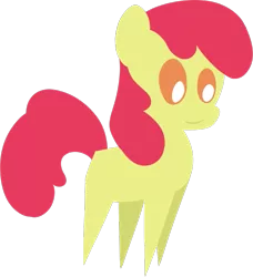Size: 721x789 | Tagged: safe, artist:dragonfoorm, derpibooru import, edit, editor:slayerbvc, vector edit, apple bloom, earth pony, pony, accessory-less edit, female, filly, missing accessory, pointy ponies, simple background, solo, transparent background, vector