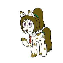 Size: 1000x1000 | Tagged: safe, artist:scraggleman, derpibooru import, oc, oc:caramel macchiato, earth pony, pony, 2020 community collab, derpibooru community collaboration, female, necktie, pinto, ponytail, simple background, solo, transparent background