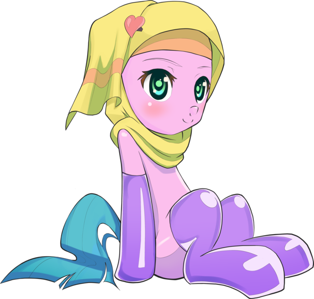 Size: 3835x3650 | Tagged: safe, artist:tehwatever, derpibooru import, oc, oc:nurel maria, unofficial characters only, earth pony, 2020 community collab, derpibooru community collaboration, clothes, hijab, latex, latex socks, simple background, sitting, socks, solo, transparent background