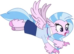 Size: 6326x4680 | Tagged: chiaki, clothes, cute, derpibooru import, diastreamies, digimon, digimon frontier, edit, editor:crisx284, hippogriff, safe, shirt, silverstream, simple background, skirt, solo, transparent background